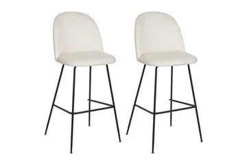 Barstol Beliani Arcola set om 2 Beige-Svart Off White - Møbler - Stoler - Barstol