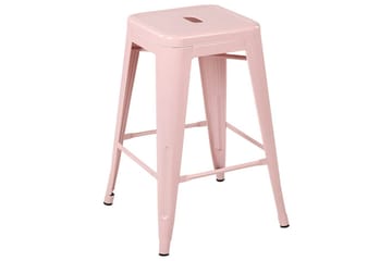 Barstol Beliani Cabrillo set om 2 60 cm Pink - Møbler - Stoler - Barstol