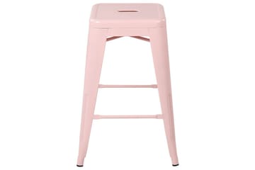 Barstol Beliani Cabrillo set om 2 60 cm Pink - Møbler - Stoler - Barstol