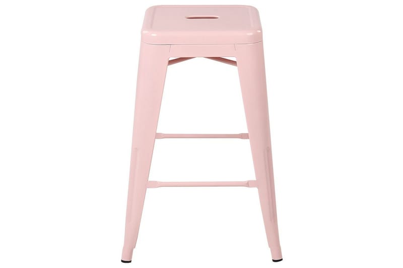 Barstol Beliani Cabrillo set om 2 60 cm Pink - Møbler - Stoler - Barstol