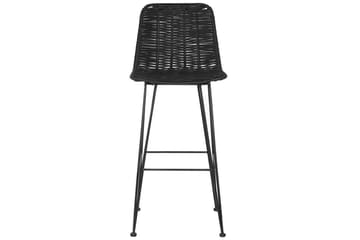 Barstol Beliani Cassita set om 2 Natur-Beige-Svart Black - Møbler - Stoler - Barstol