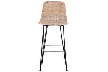Barstol Beliani Cassita set om 2 Natur-Beige-Svart Natural - Møbler - Stoler - Barstol