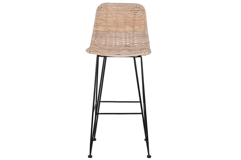 Barstol Beliani Cassita set om 2 Natur-Beige-Svart Natural - Møbler - Stoler - Barstol