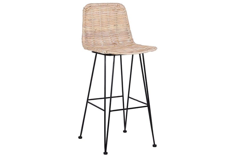 Barstol Beliani Cassita set om 2 Natur-Beige-Svart Natural - Møbler - Stoler - Barstol