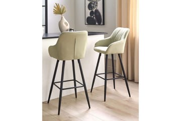 Barstol Beliani Darien set om 2 Grön-Svart Light green - Møbler - Stoler - Barstol