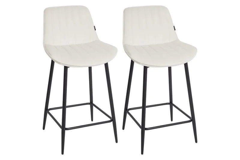 Barstol Beliani Dubrovnik set om 2 Beige-Svart Ljusbeige