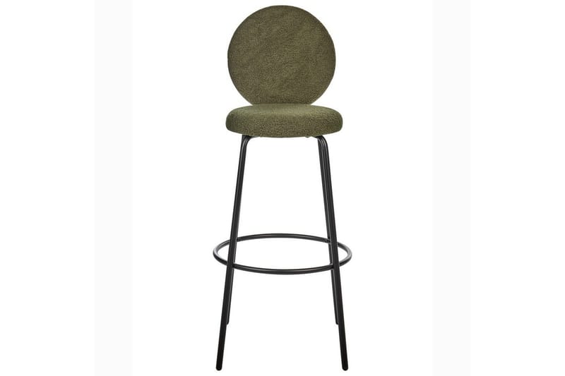 Barstol Beliani Emery set om 2 Beige-Svart Dark green - Møbler - Stoler - Barstol