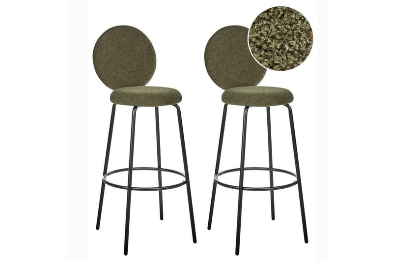Barstol Beliani Emery set om 2 Beige-Svart Dark green