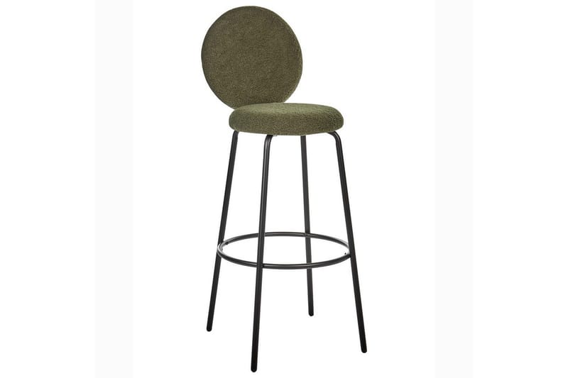 Barstol Beliani Emery set om 2 Beige-Svart Dark green - Møbler - Stoler - Barstol