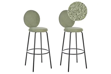 Barstol Beliani Emery set om 2 Beige-Svart Light green