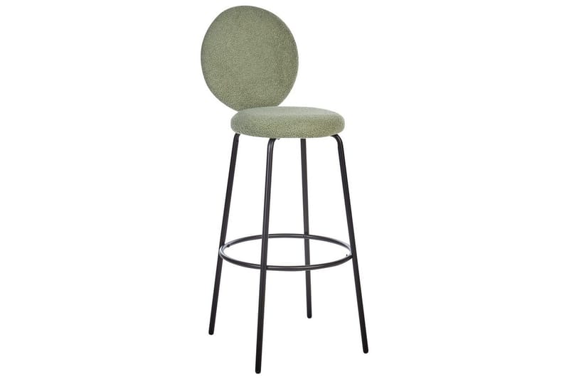 Barstol Beliani Emery set om 2 Beige-Svart Light green - Møbler - Stoler - Barstol