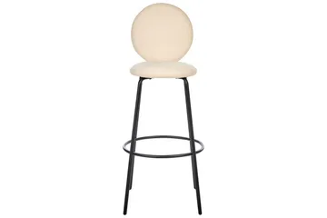 Barstol Beliani Emery set om 2 Beige-Svart Ljusbeige - Møbler - Stoler - Barstol