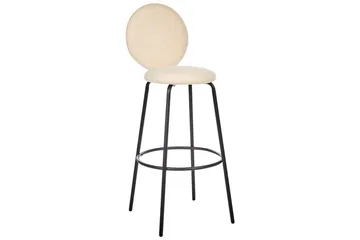Barstol Beliani Emery set om 2 Beige-Svart Ljusbeige - Møbler - Stoler - Barstol