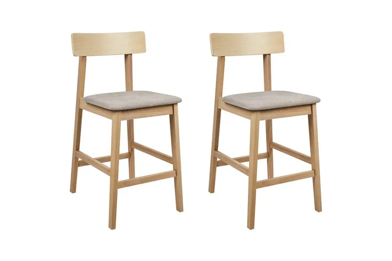 Barstol Beliani Isanti set om 2 Ljus Trä-Beige Taupe