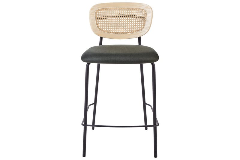 Barstol Beliani Mayetta set om 2 Natur-Beige-Svart Dark green VALUE_MISSING_18131 - Møbler - Stoler - Barstol
