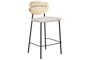 Barstol Beliani Mayetta set om 2 Natur-Beige-Svart Ljusbeige VALUE_MISSING_18132 - Møbler - Stoler - Barstol
