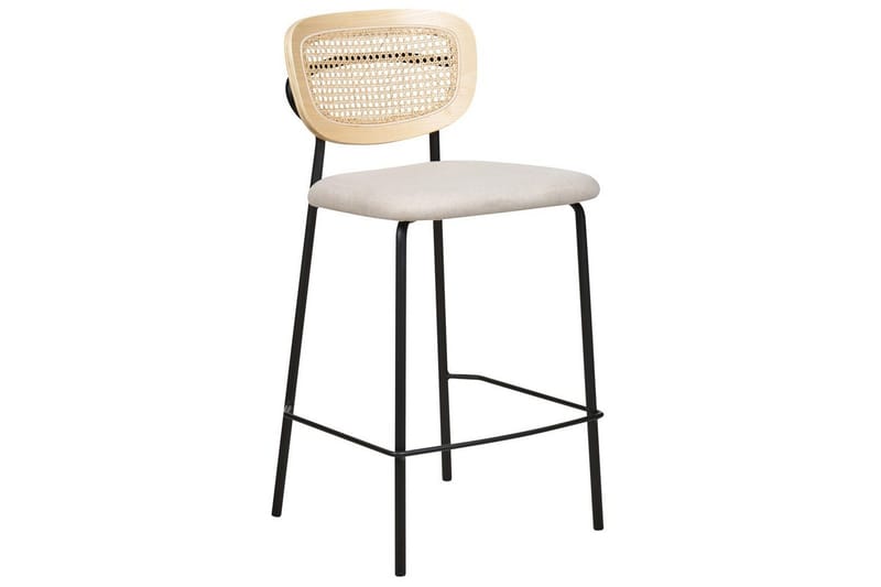 Barstol Beliani Mayetta set om 2 Natur-Beige-Svart Ljusbeige VALUE_MISSING_18132 - Møbler - Stoler - Barstol