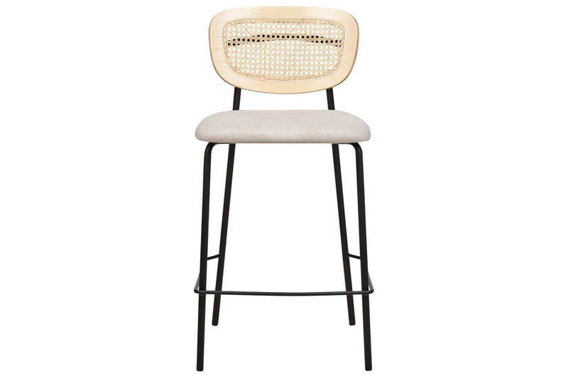 Barstol Beliani Mayetta set om 2 Natur-Beige-Svart Ljusbeige VALUE_MISSING_18132 - Møbler - Stoler - Barstol