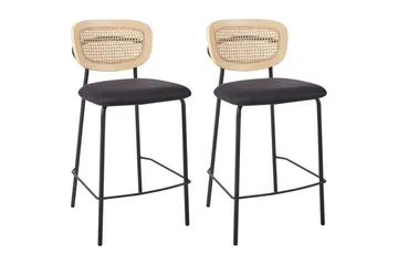 Barstol Beliani Mayetta set om 2 Natur-Beige-Svart Natural VALUE_MISSING_18133 - Møbler - Stoler - Barstol