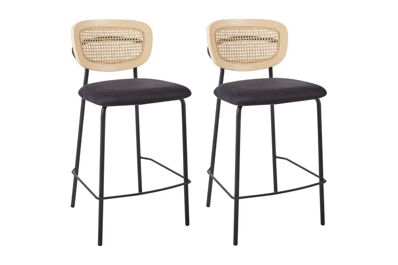 Barstol Beliani Mayetta set om 2 Natur-Beige-Svart Natural VALUE_MISSING_18133