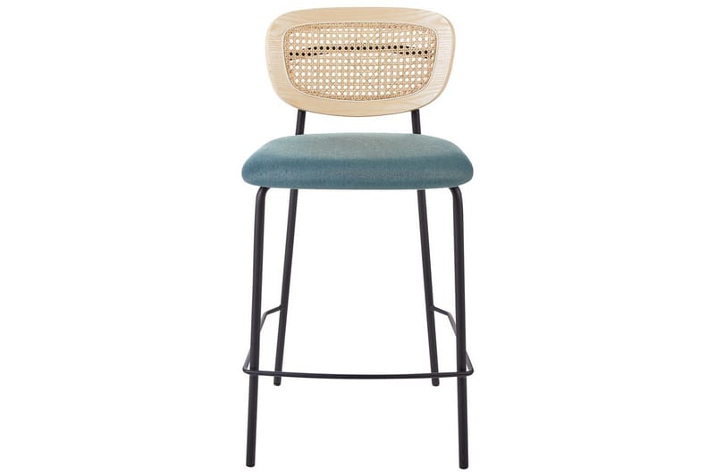 Barstol Beliani Mayetta set om 2 Natur-Beige-Svart Teal VALUE_MISSING_18130 - Møbler - Stoler - Barstol