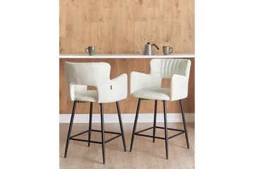 Barstol Beliani Sanilac set om 2 Blå-Svart Cream white VALUE_MISSING_18024 - Møbler - Stoler - Barstol