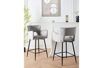 Barstol Beliani Sanilac set om 2 Blå-Svart Light grey VALUE_MISSING_18022 - Møbler - Stoler - Barstol