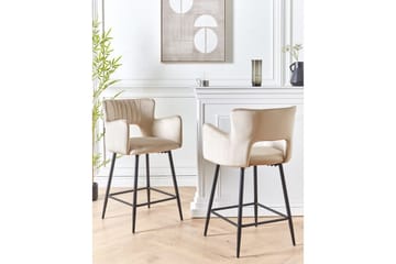 Barstol Beliani Sanilac set om 2 Blå-Svart Taupe VALUE_MISSING_18025 - Møbler - Stoler - Barstol