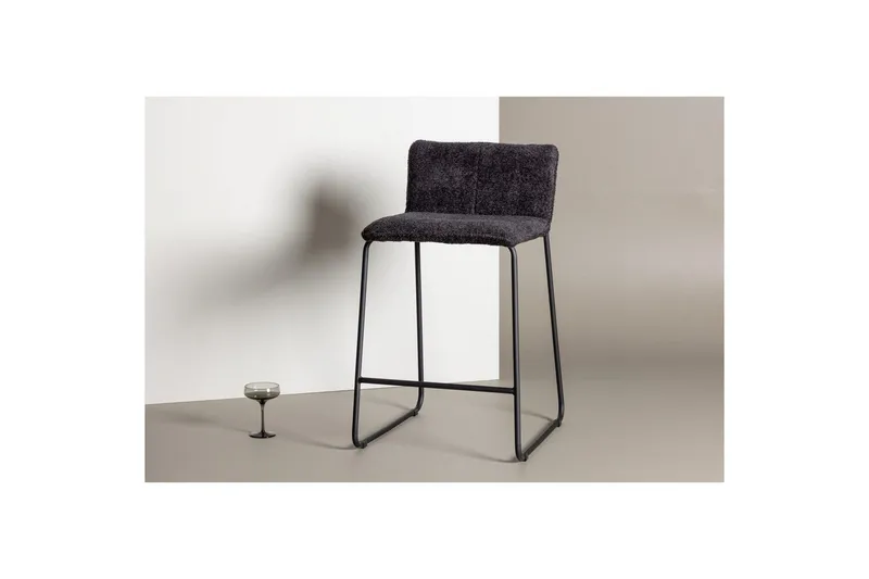 Barstol Bisbee Bouclé Svart - Svart - Møbler - Stoler - Barstol