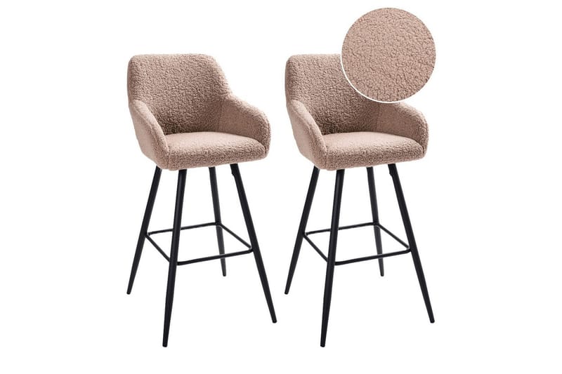 Barstol Casmalia sett av 2 Beige/svart - Beige/svart - Møbler - Stoler - Barstol