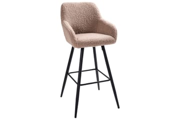 Barstol Casmalia sett av 2 Beige/svart - Beige/svart - Møbler - Stoler - Barstol