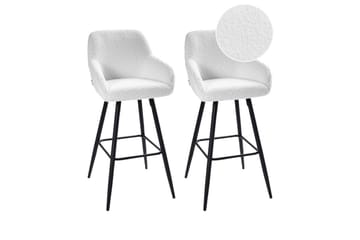 Barstol Casmalia sett av 2 Hvit/Svart - Hvit/Svart - Møbler - Stoler - Barstol