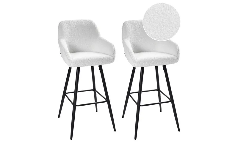 Barstol Casmalia sett av 2 Hvit/Svart, Hvit/Svart