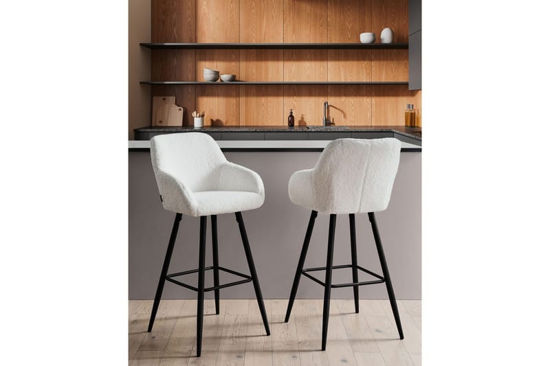 Barstol Casmalia sett av 2 Hvit/Svart - Hvit/Svart - Møbler - Stoler - Barstol