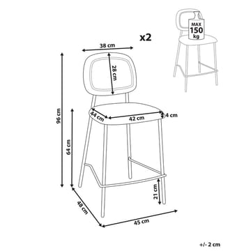 Barstol Duette 2-pakning - Grå, svart - Møbler - Stoler - Barstol