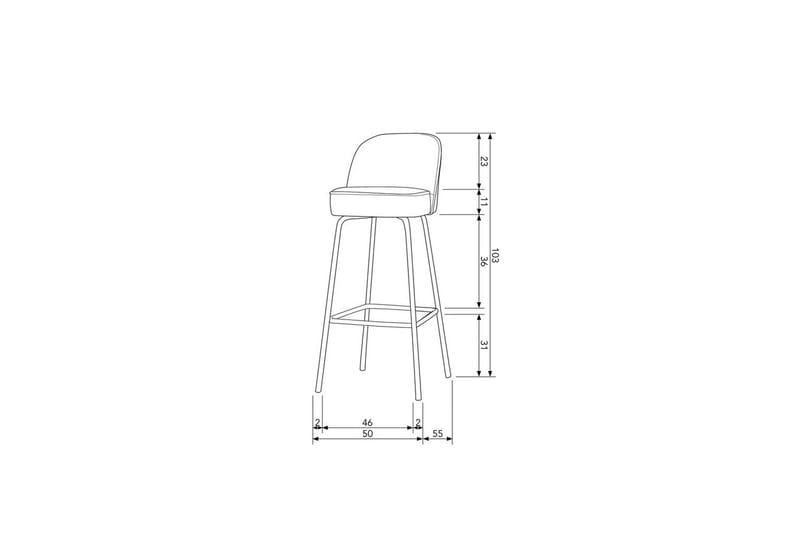 Barstol Vogue - Konjakk, 80 cm - Møbler - Stoler - Barstol