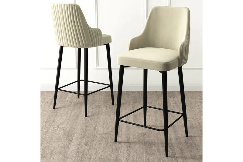 Barstol Ydra Krem / Svart - Krem / Svart - Møbler - Stoler - Barstol