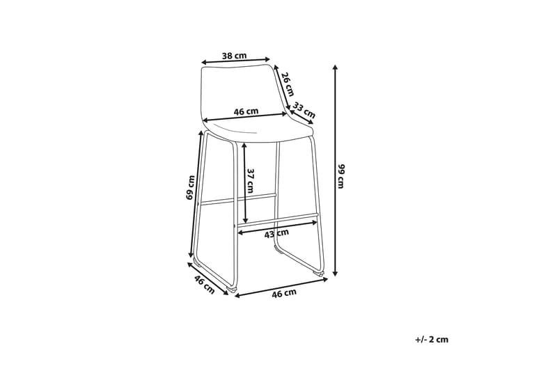 Barstol Franks 46 cm - Brun - Barstol