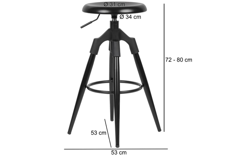 Barstol Havranek - Svart - Barstol