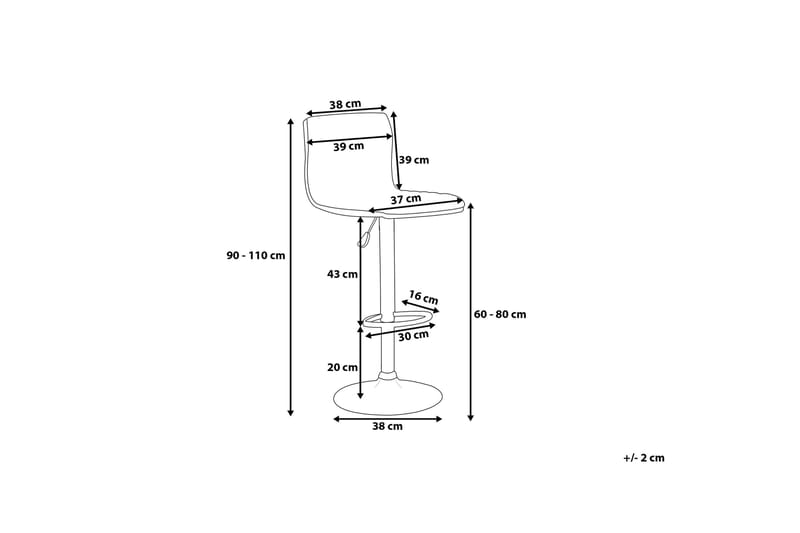 Barstol Orlando 39 cm 2-pack - Svart - Møbler - Stoler - Barstol