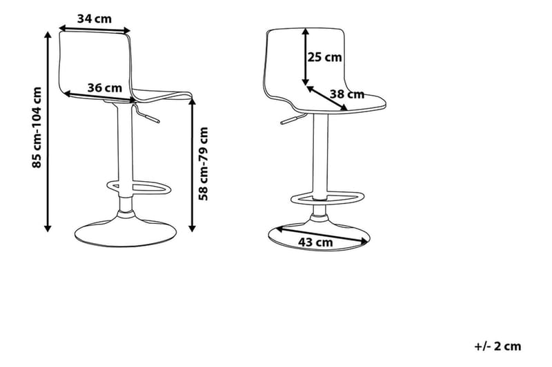 Barstol Valencia 42 cm - Hvit - Barstol