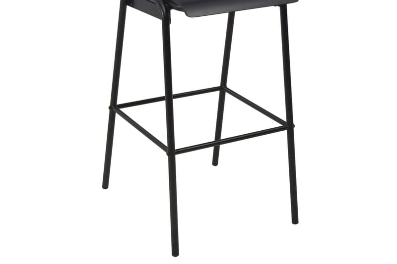 Barstoler 4 stk svart solid kryssfinér stål - Svart - Barstol