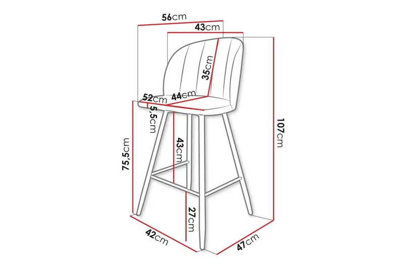 Kintore Barstole - Svart - Møbler - Stoler - Barstol