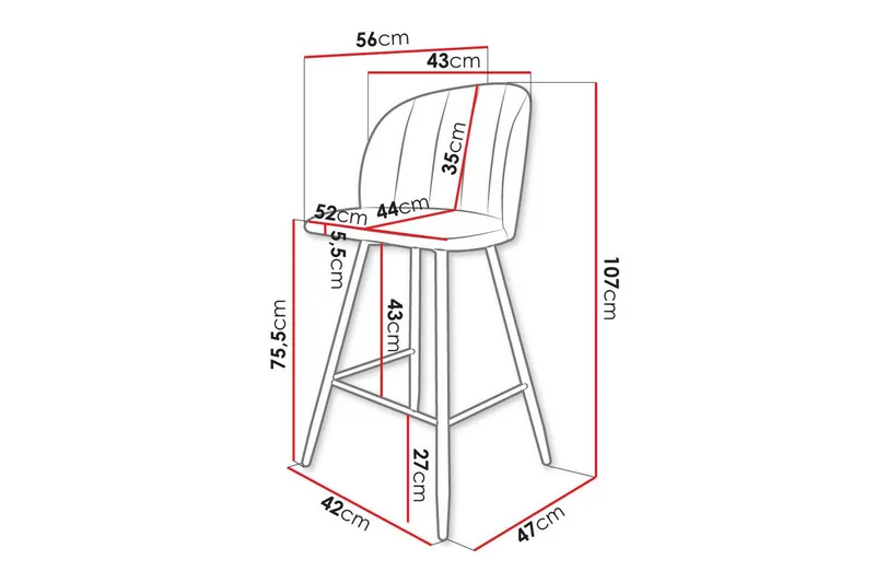 Kintore Barstole - Svart - Møbler - Stoler - Barstol