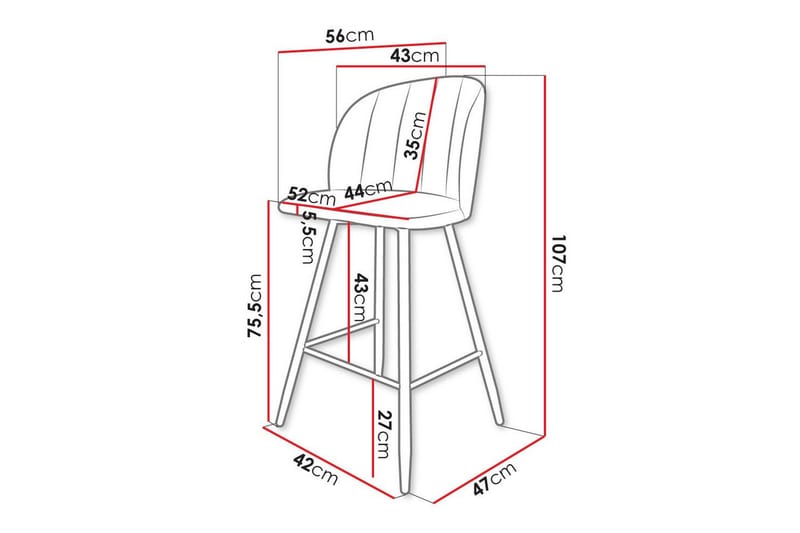 Kintore Barstole - Svart - Møbler - Stoler - Barstol