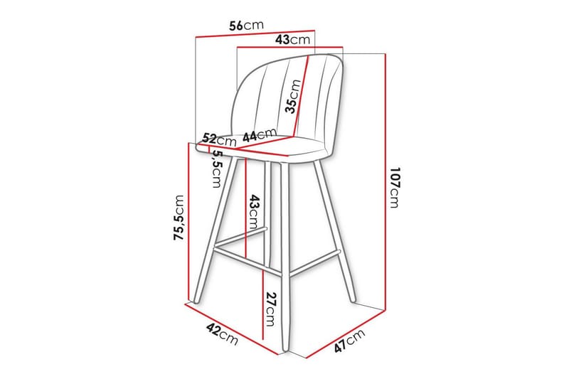 Kintore Barstole - Svart - Møbler - Stoler - Barstol