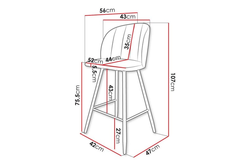 Kintore Barstole - Svart - Møbler - Stoler - Barstol