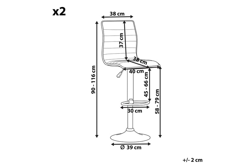Lucernia Barstol 2-pk - Kunstlær/Svart - Møbler - Stoler - Barstol