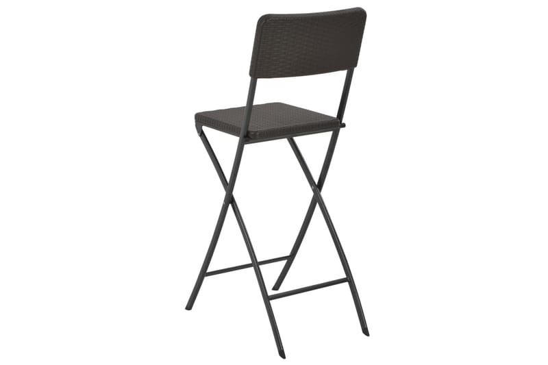 Sammenleggbare barstoler 2 stk HDPE og stål brun rottingstil - Grå|Svart - Barstol