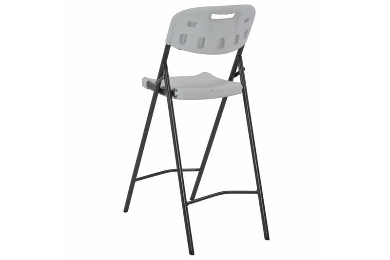 Sammenleggbare barstoler 2 stk HDPE og stål hvit - Grå|Hvit - Barstol